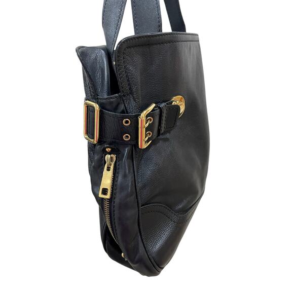 Marc Jacob’s Shoulder Bag Black Leather Gold Buckle 015RE06 - Picture 14 of 16